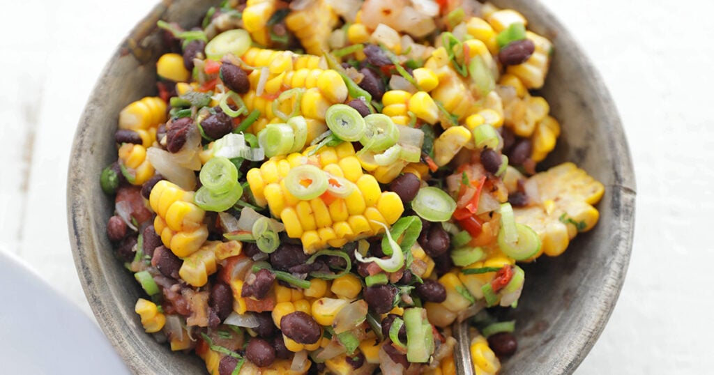 Black Bean and Corn Salsa in bowl