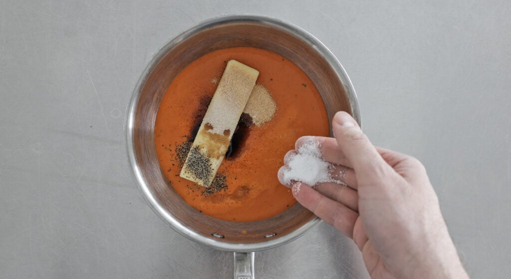 all of the ingredients in a pot