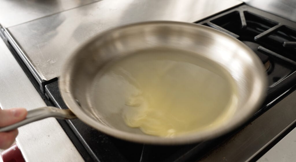 Melted butter in a pan
