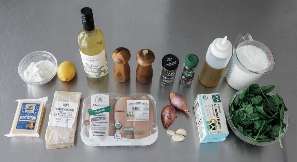 Chicken Florentine ingredients