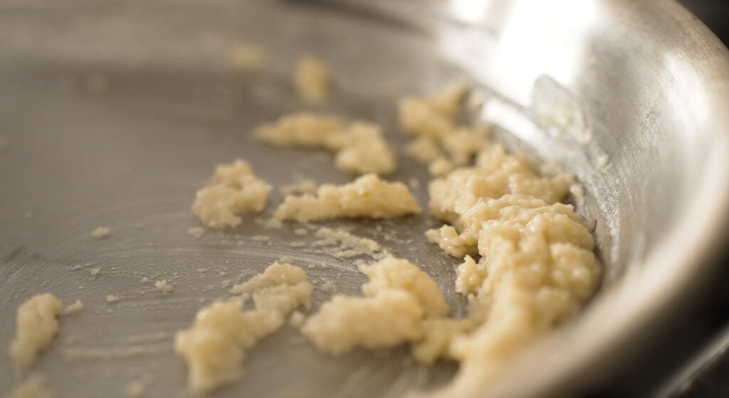 Flour mixed with melted butter