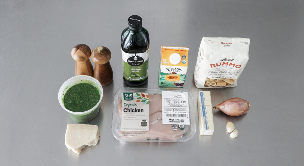 Chicken pesto pasta ingredients