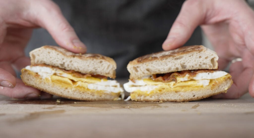 sandwich halves side by side