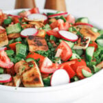 Fattoush Salad in a white bowl