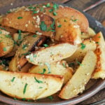 Greek lemon potatoes on a serving plate
