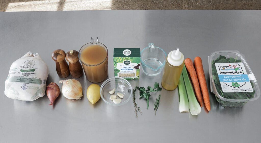Ingredients needed to make lemon chicken orzo