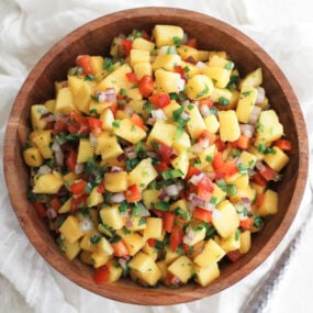 bowl of fresh mango salsa