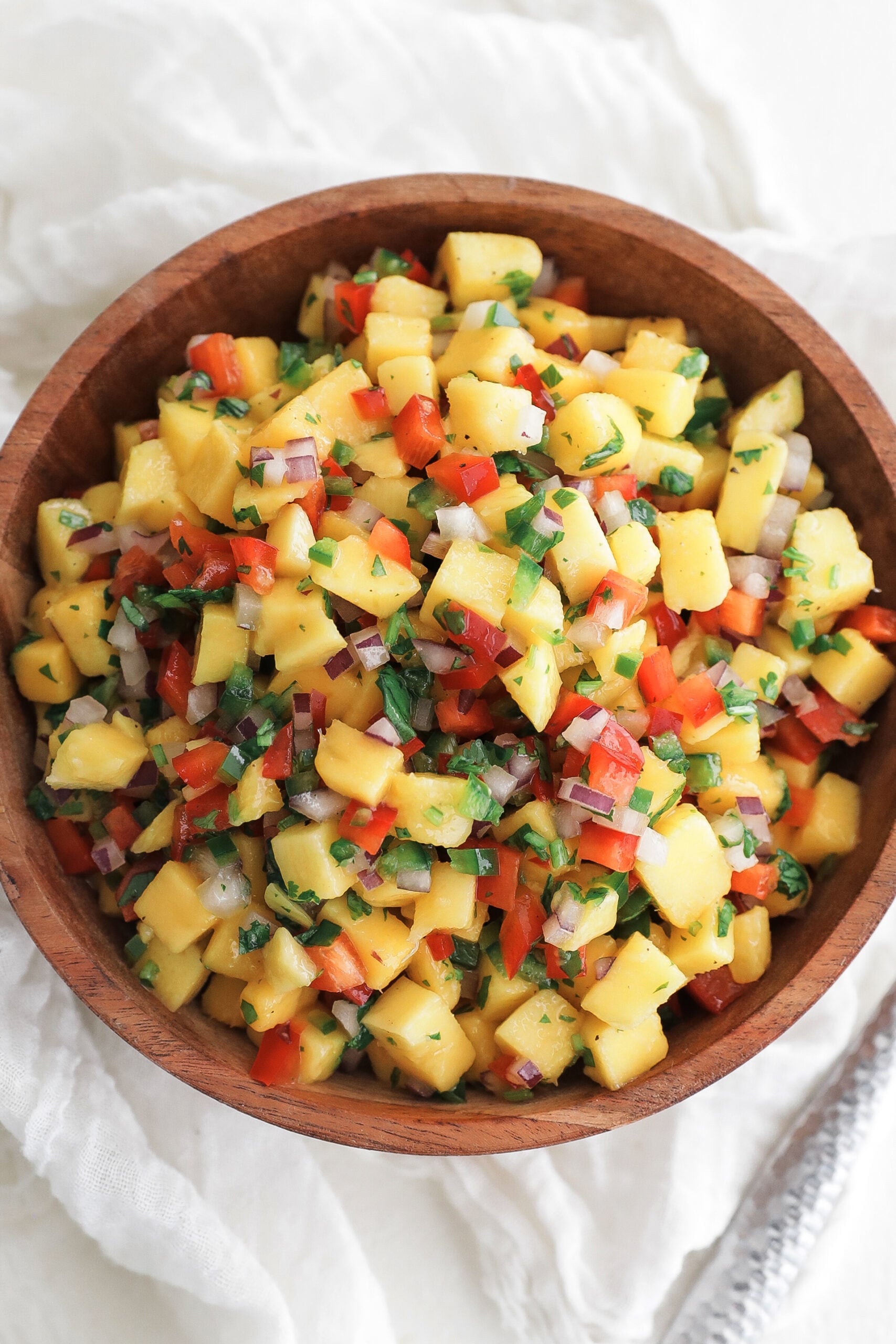 bowl of fresh mango salsa