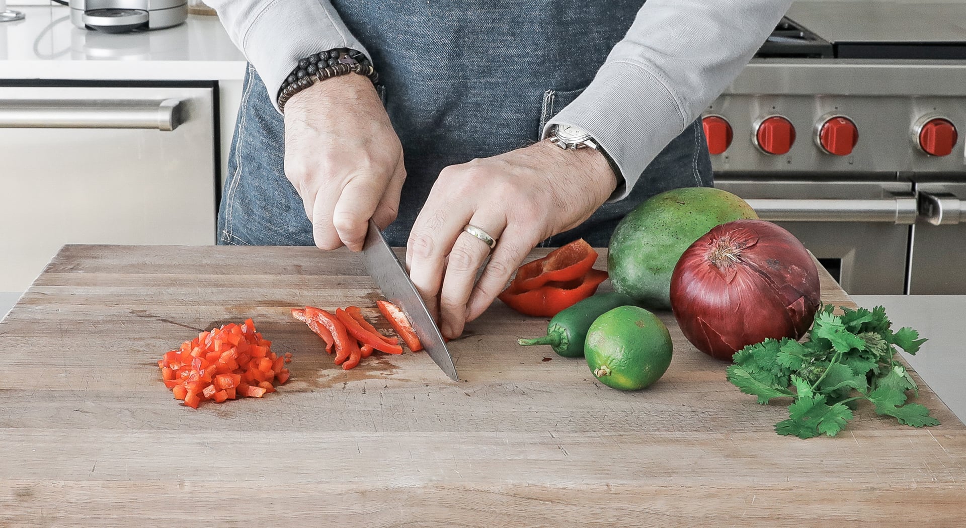 preparing vegetables