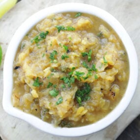 homemade pineapple salsa in a bowl