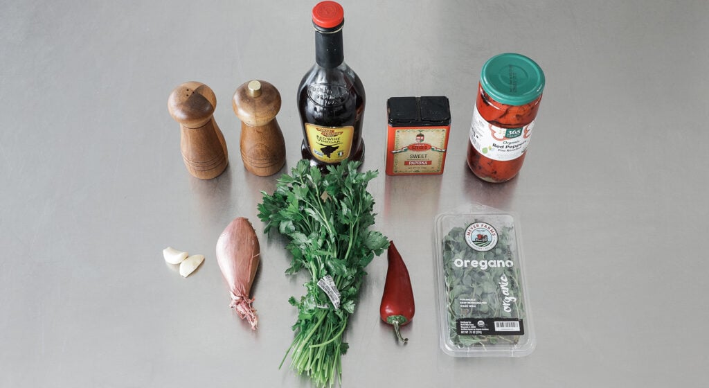 Red chimichurri sauce ingredients