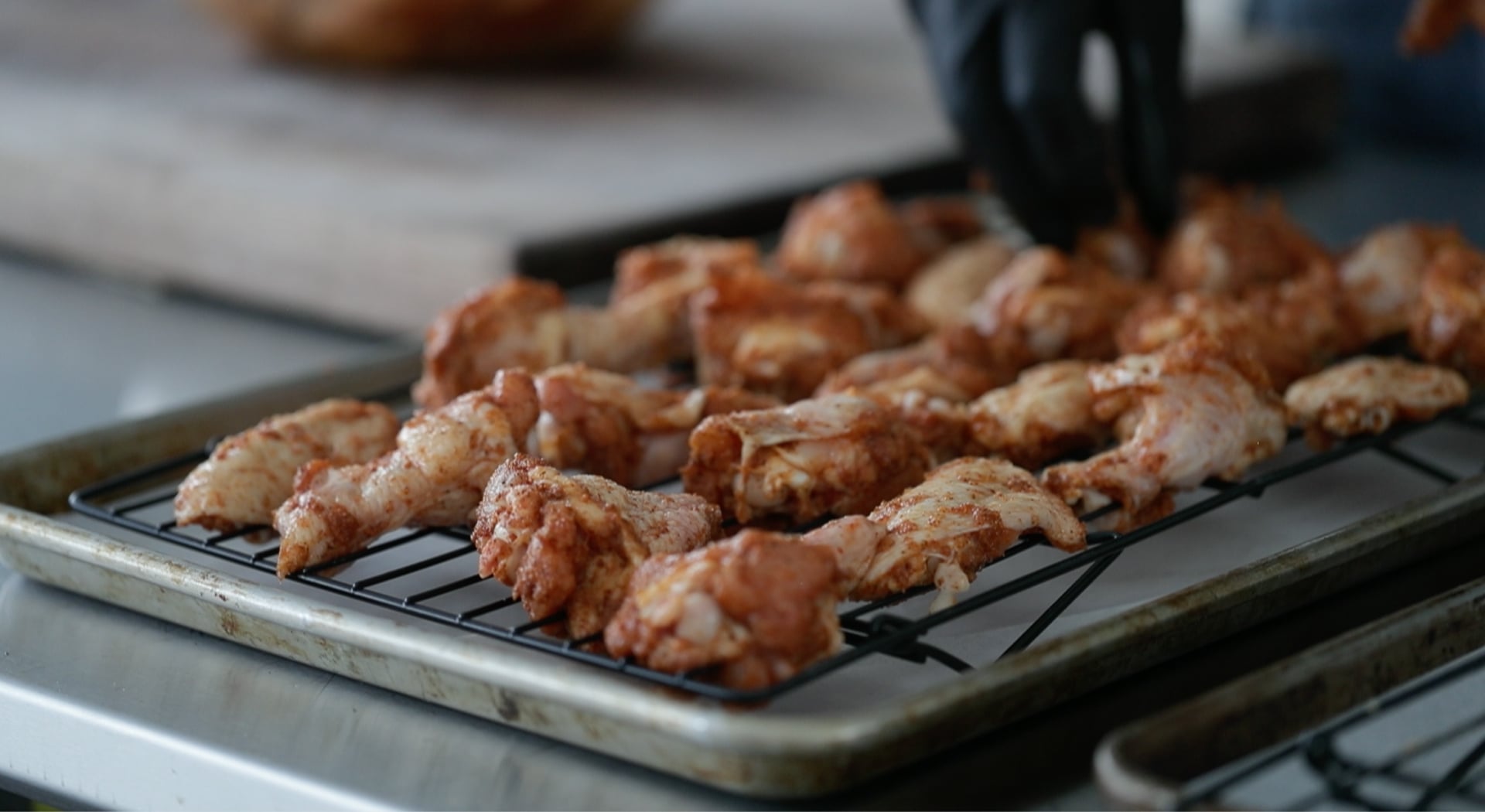 adding wings to a rack on a sheet tray