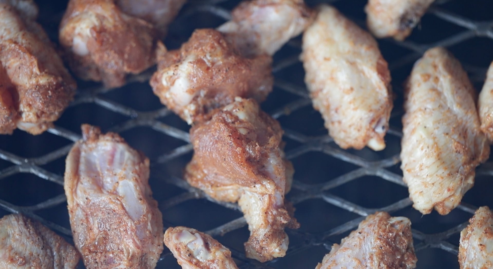 smoking chicken wings