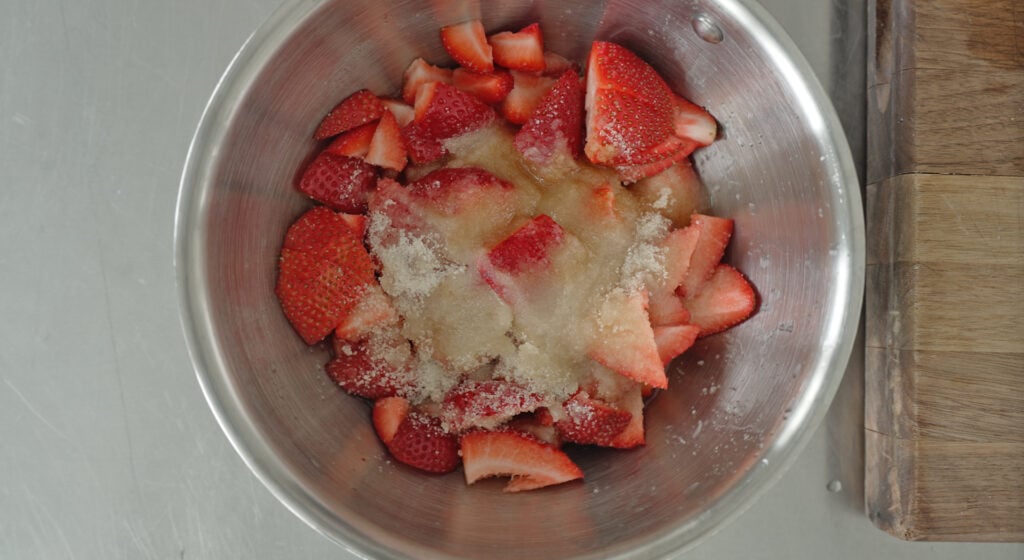 close up of the ingredients in a pot