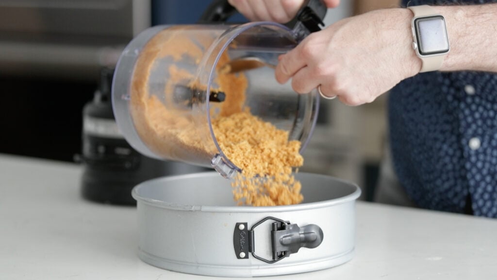pressing the crust in springform