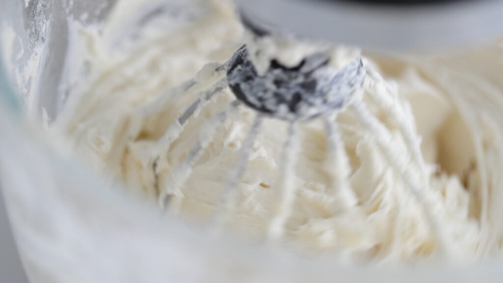 Whipping the cream cheese