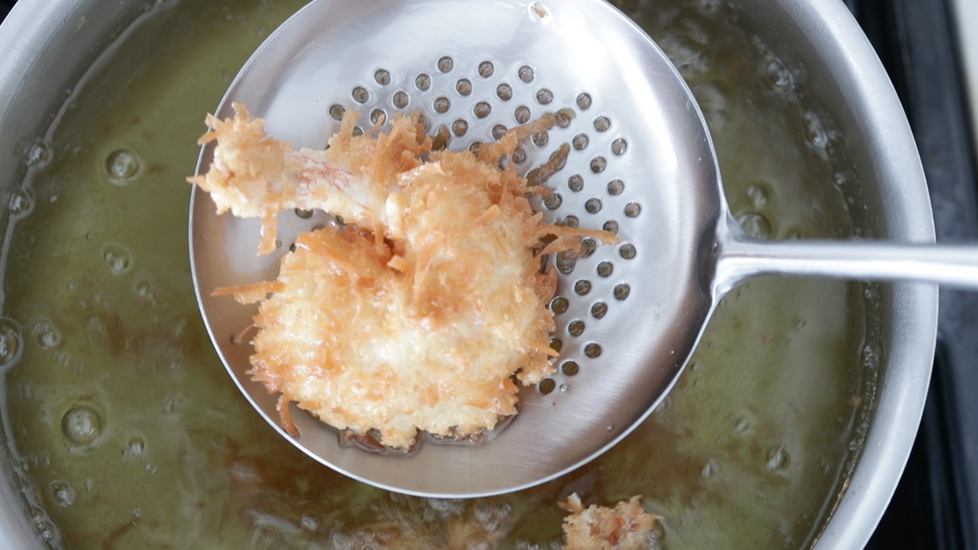 frying coconut shrimp