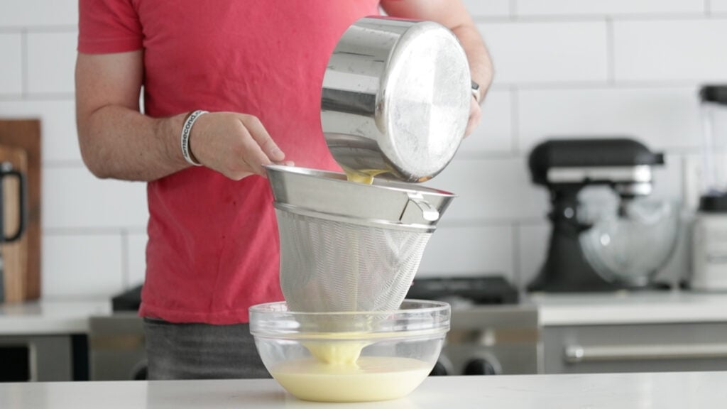 Straining the sauce