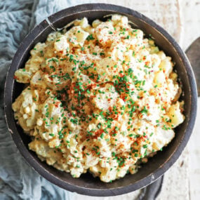 southern style potato salad with chives