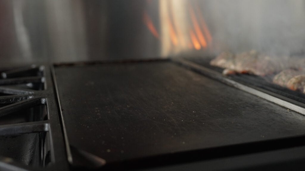 preheating griddle