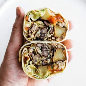 breakfast burrito on a plate