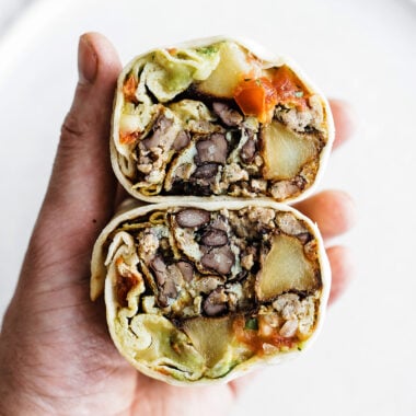 breakfast burrito on a plate