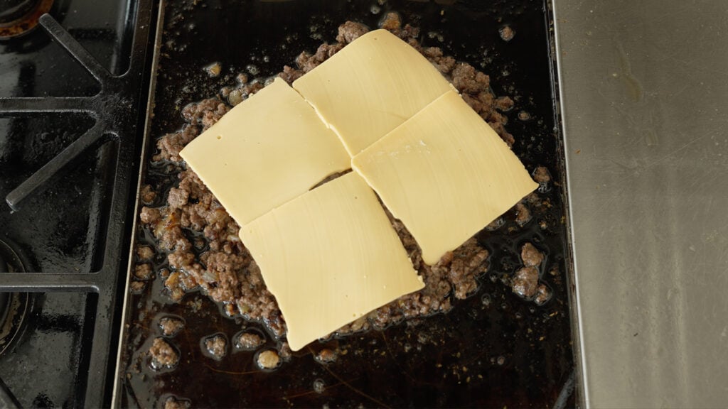 Ground beef topped with cheese