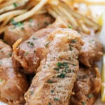 fish and chips with tartar sauce and lemon