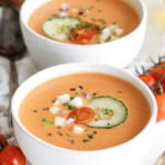 gazpacho serve in two bowls