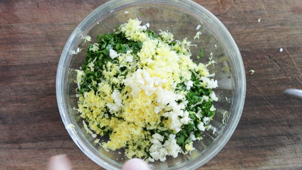 mixing all the ingredients in a bowl