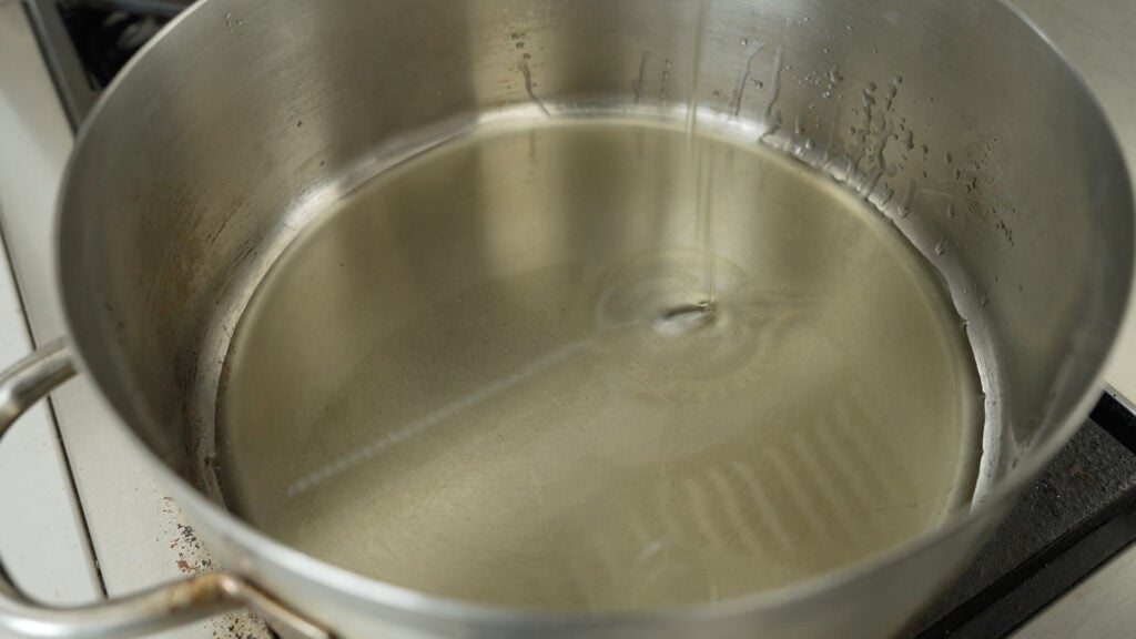 a pot with oil