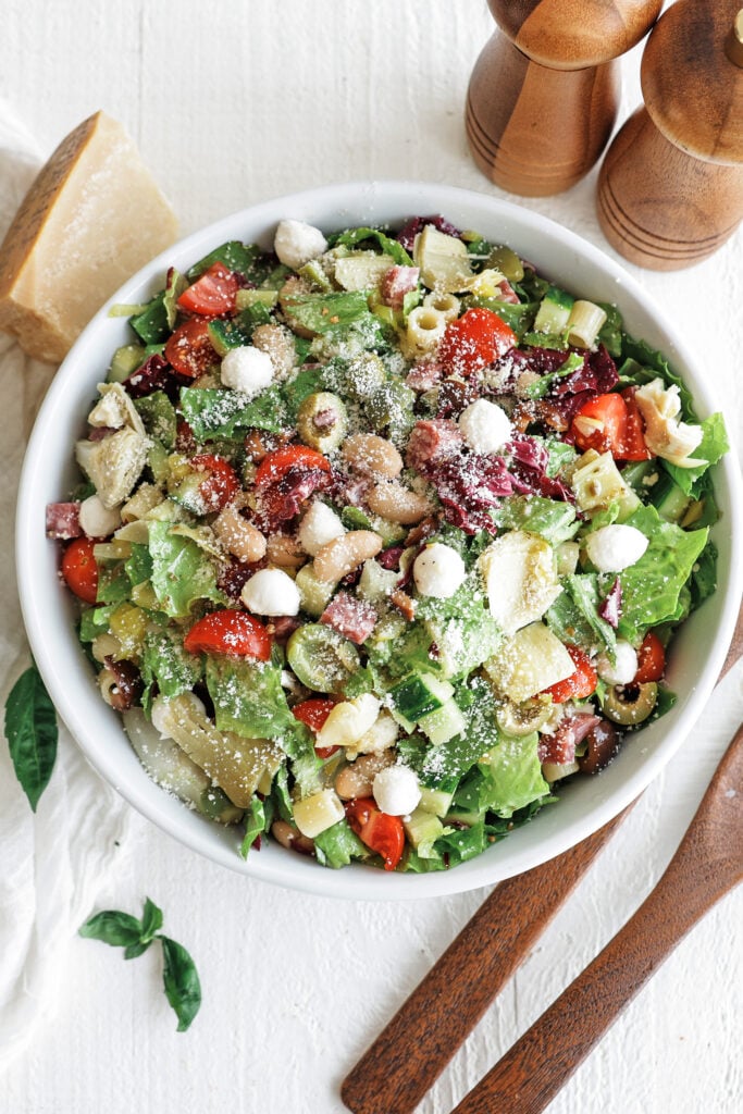 Italian chopped salad in a bowl
