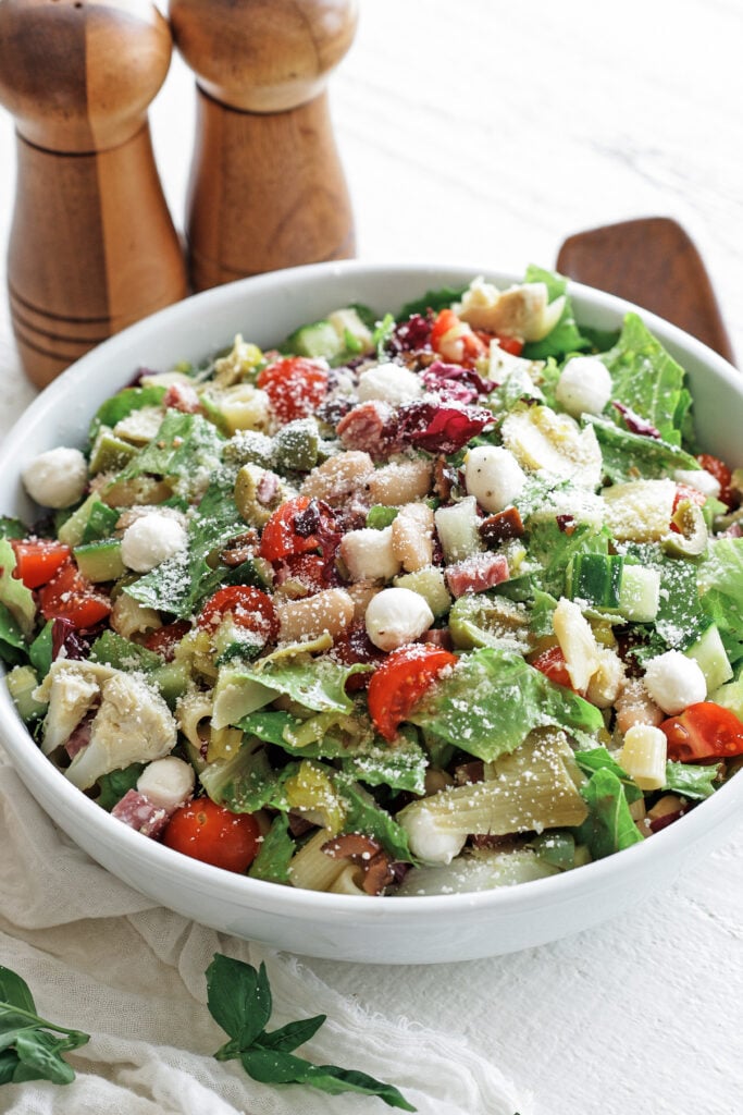 Italian chopped salad in a bowl
