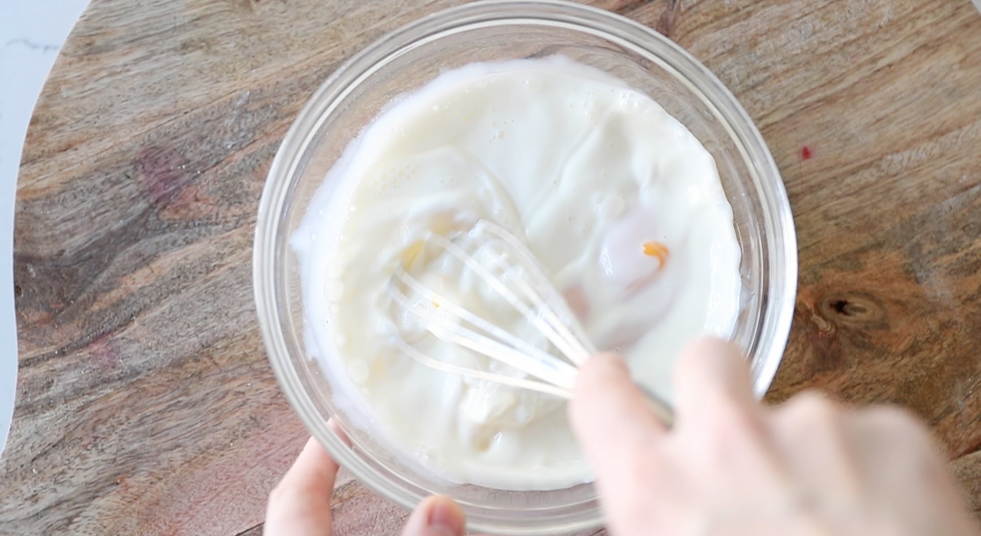 whisking eggs and milk