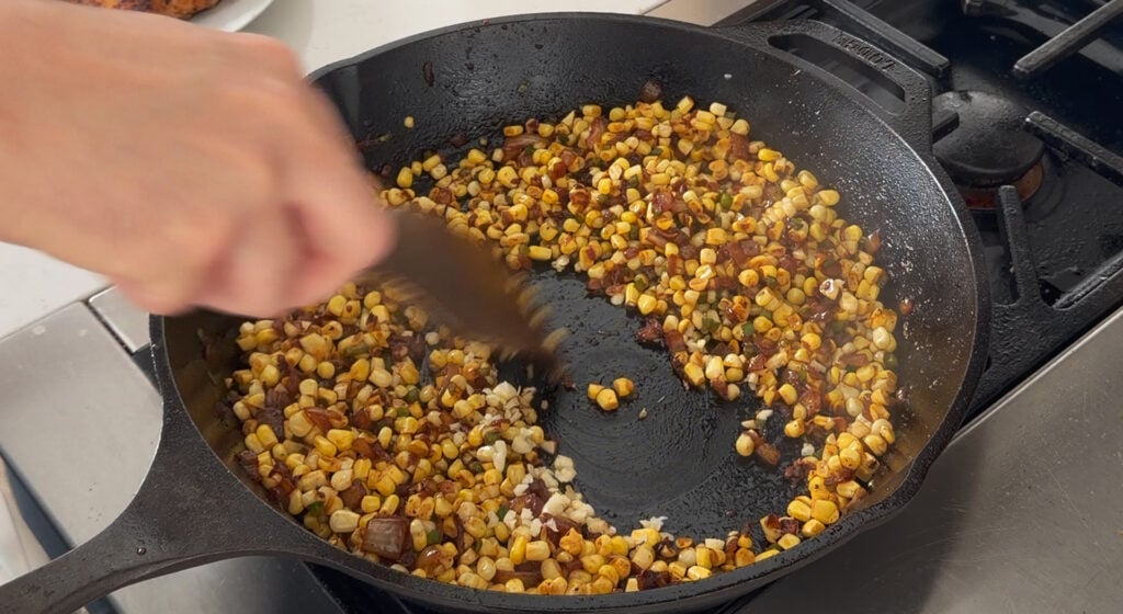 cooking the vegetables