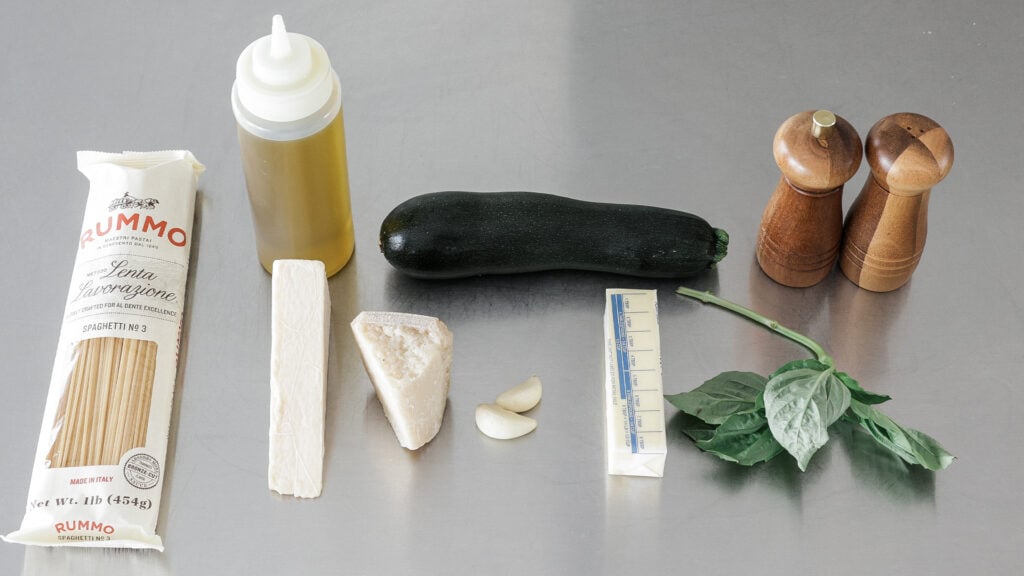 Spaghetti alla Nerano ingredients
