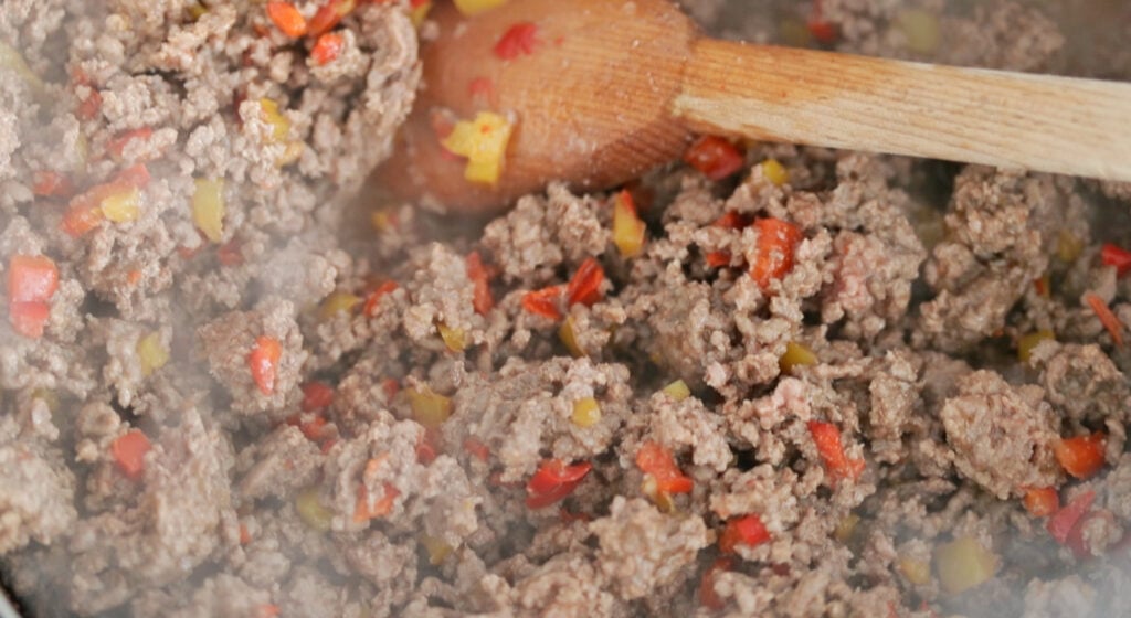 browning the ground beef