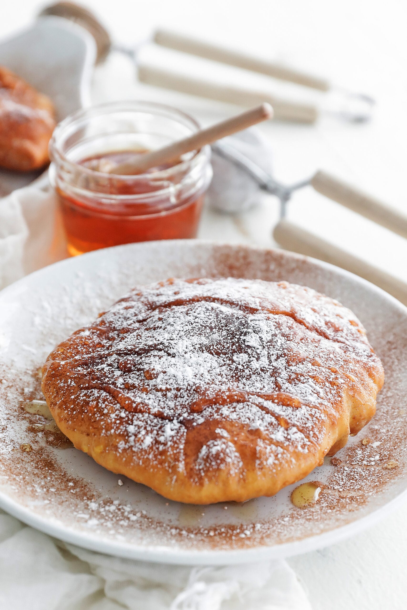 a large sopapilla with cinnamon