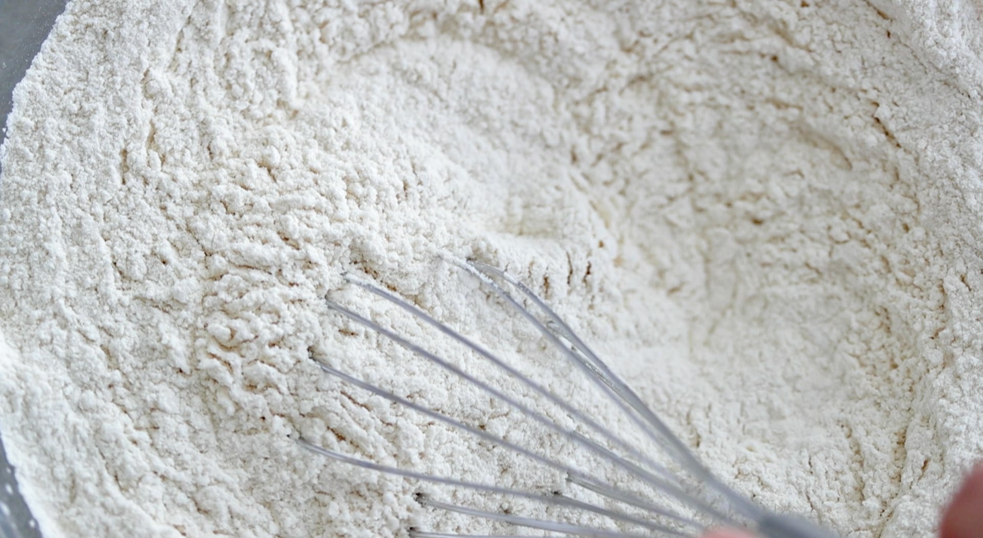 mixing flour and salt