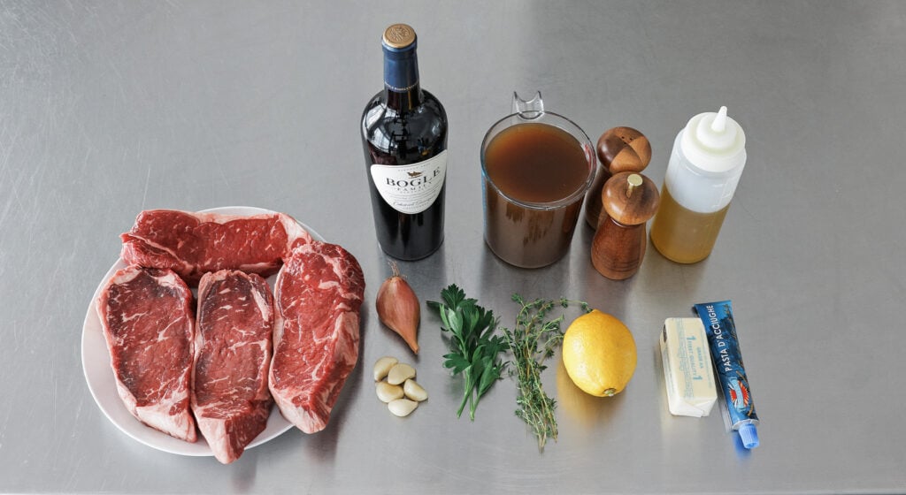 Steak with Red Wine Sauce ingredients