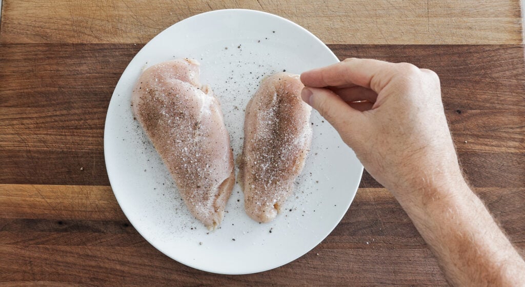 Seasoning chicken breasts