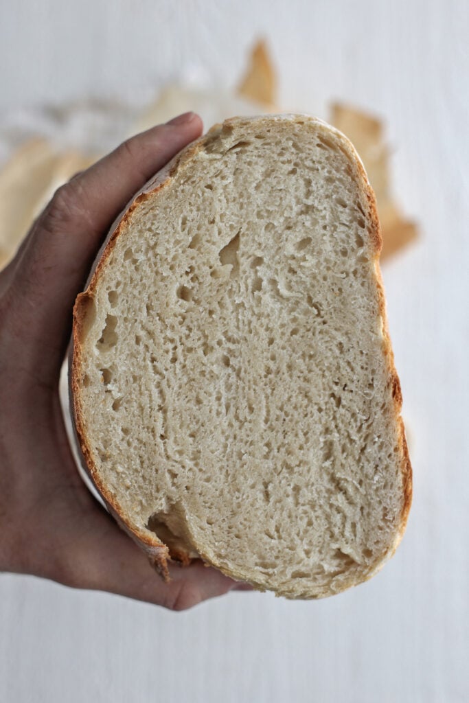 dutch oven bread sliced open