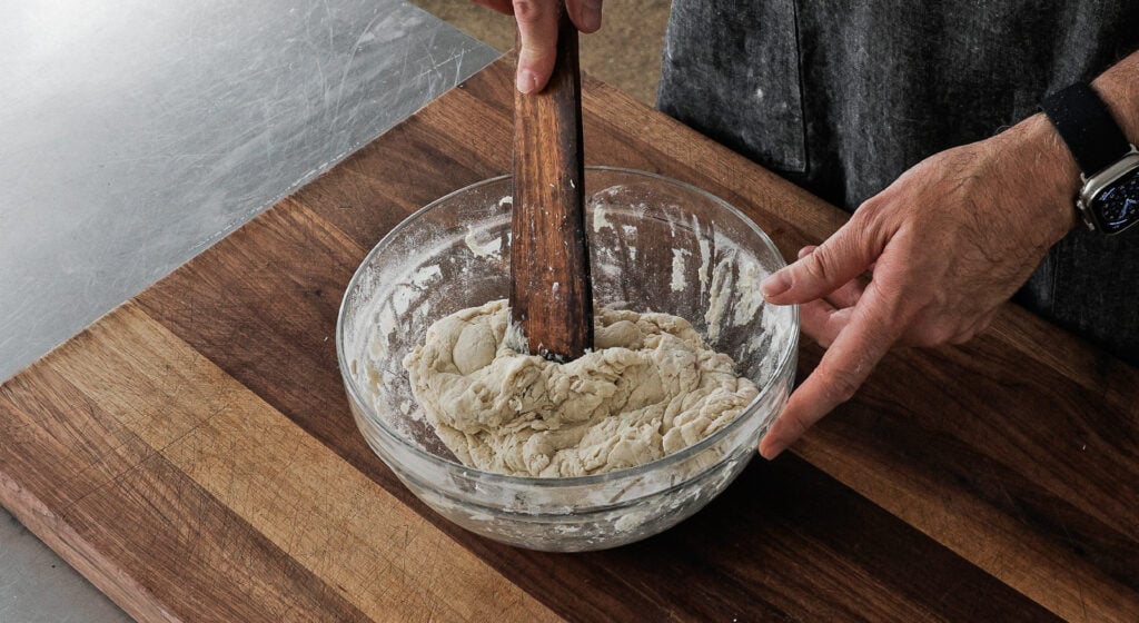 Ingredients mixed in bowl