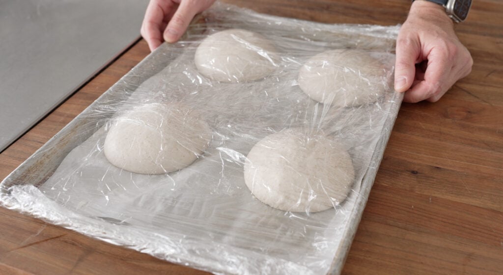 tempered pizza doughs ready to stretch
