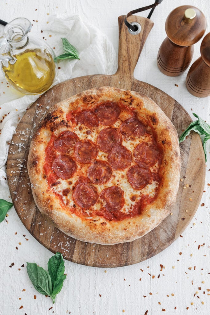 sourdough pizza with herbs