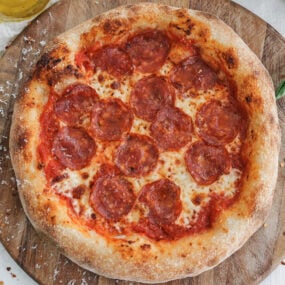 sourdough pizza with pepperoni