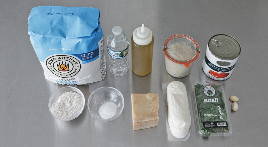 Sourdough pizza ingredients