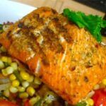 Grilled Salmon with Corn Succotash Recipe