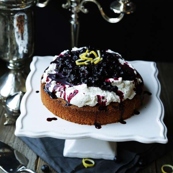 Lemon Polenta Cake With Blueberry Sauce Lemon Polenta Cake With Blueberry Sauce