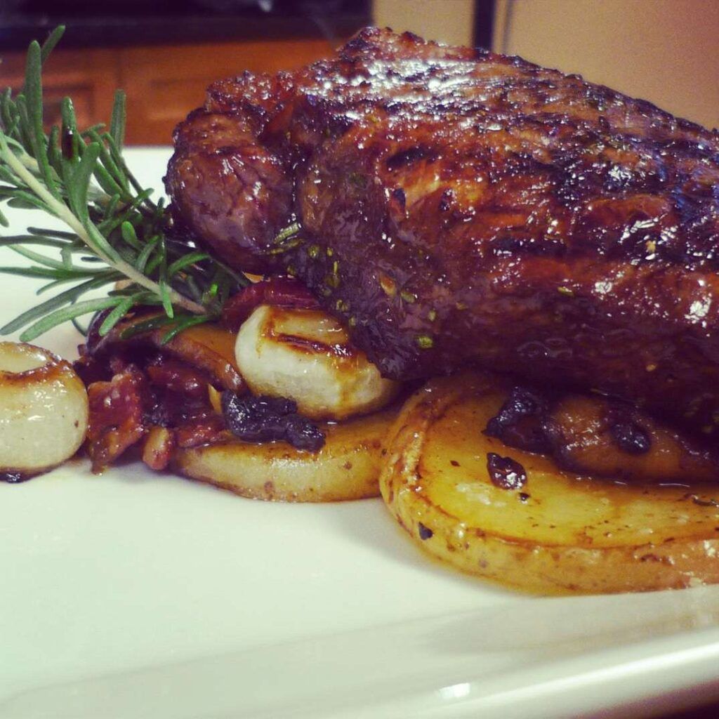 Sirloin Steak Recipe with Roasted Potatoes and Onions Billy Parisi